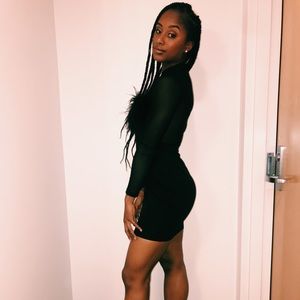 Fashion Nova Black Feathered Dress!